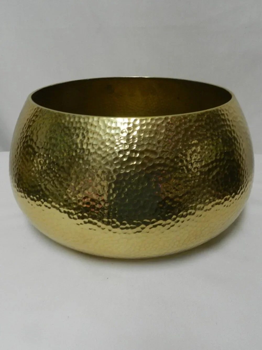 Hammered Brass large Bowl Planter 6